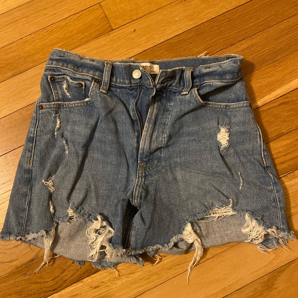 Abercrombie Curve Love High Rise Mom Denim Shorts